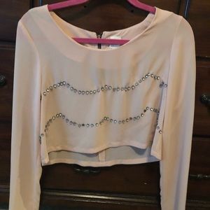 Shirt with dangling “ diamonds “